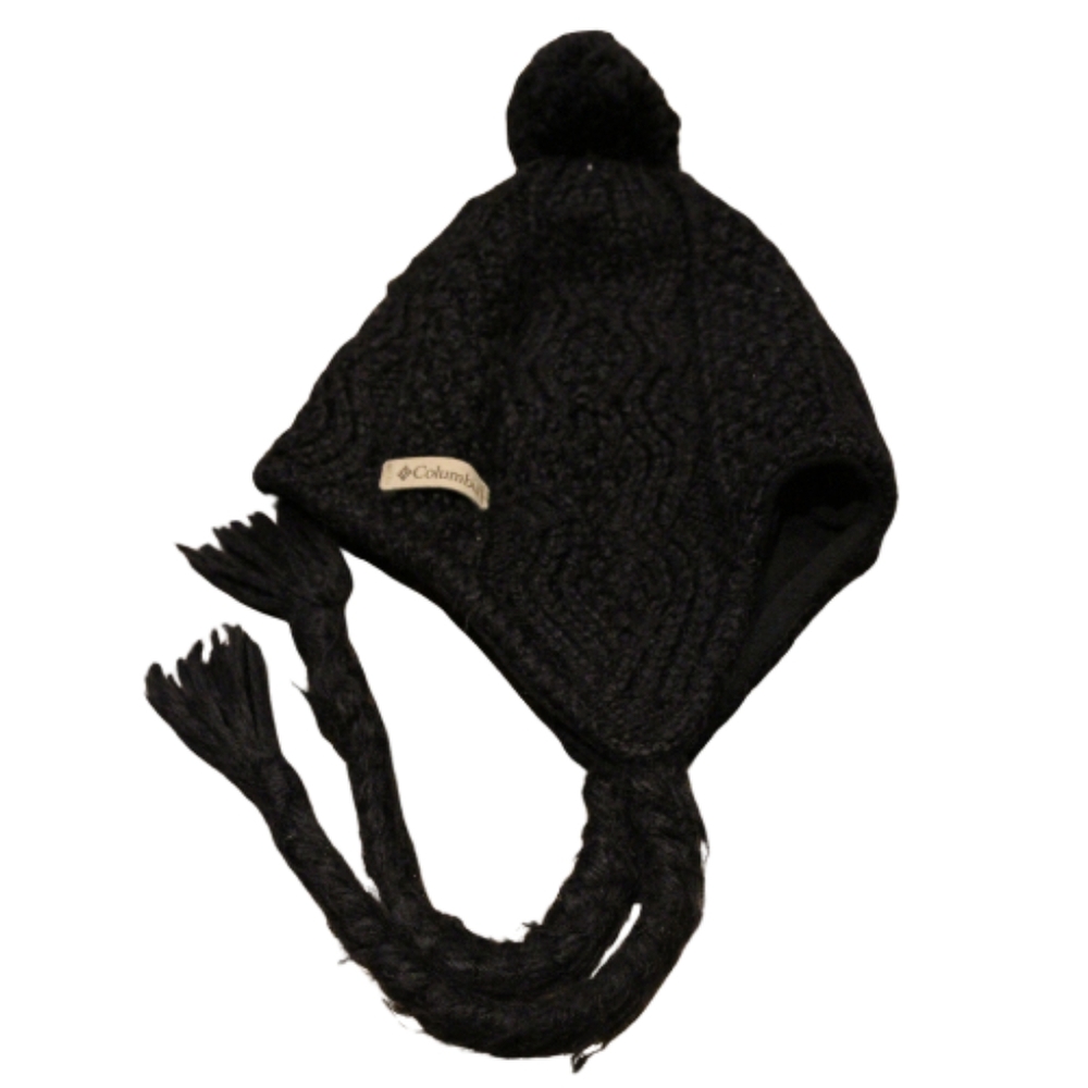 3/$25 🏷 Columbia Kids Black Earflap Knit Hat One Size